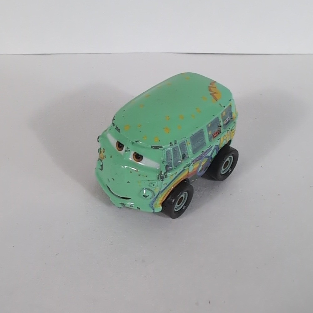 Disney Pixar Cars Fillmore VW Bus Mini Racers Mattel Diecast Toy Green